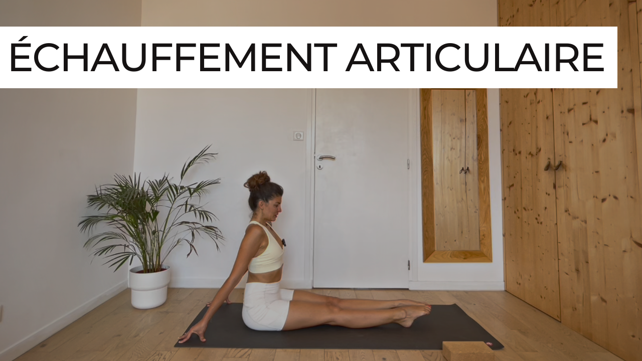 Marie guidant une séance de yoga du matin intitulée "Échauffement articulaire".