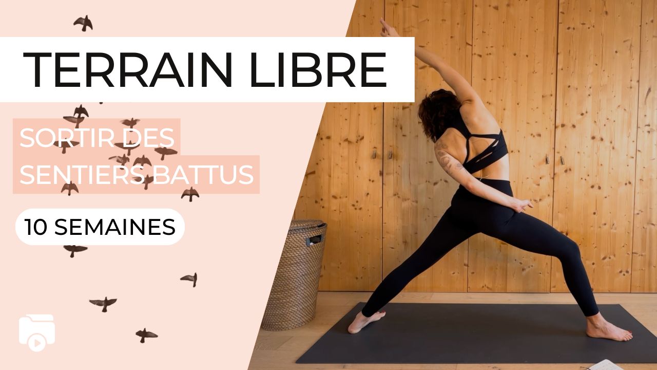 Marie en posture de yoga, vignette du programme "Terrain Libre"