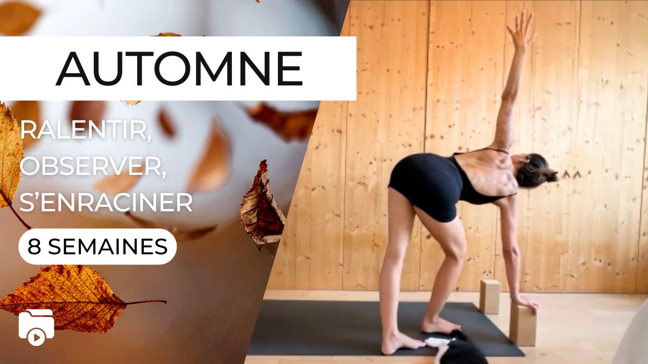Marie en posture de yoga, vignette du programme "Automne"